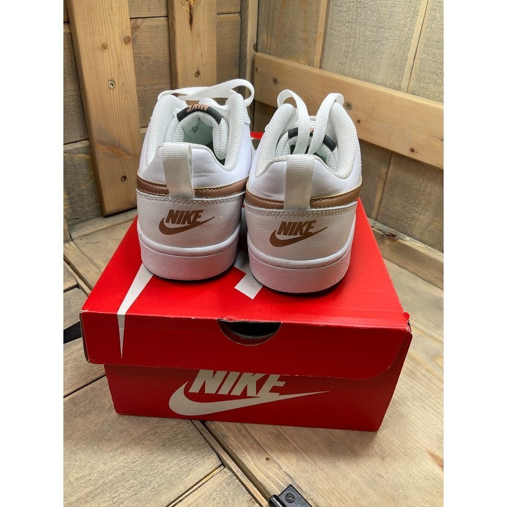 NIKE Court Borough Low 7Y GS White Bronze Junior Kids Shoes BQ5448-116 - Picture 9 of 11